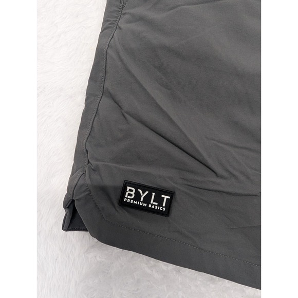 BYLT Shorts Mens L Gray Chino Premium Basic Lined 5.5" Inseam Casual Zip Pockets - Picture 2 of 12